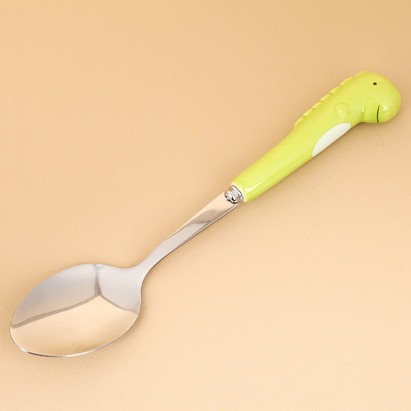 HSA-4 Dinosaur Pattern Ceramic Handle No.2 Pointed Spoon M.66