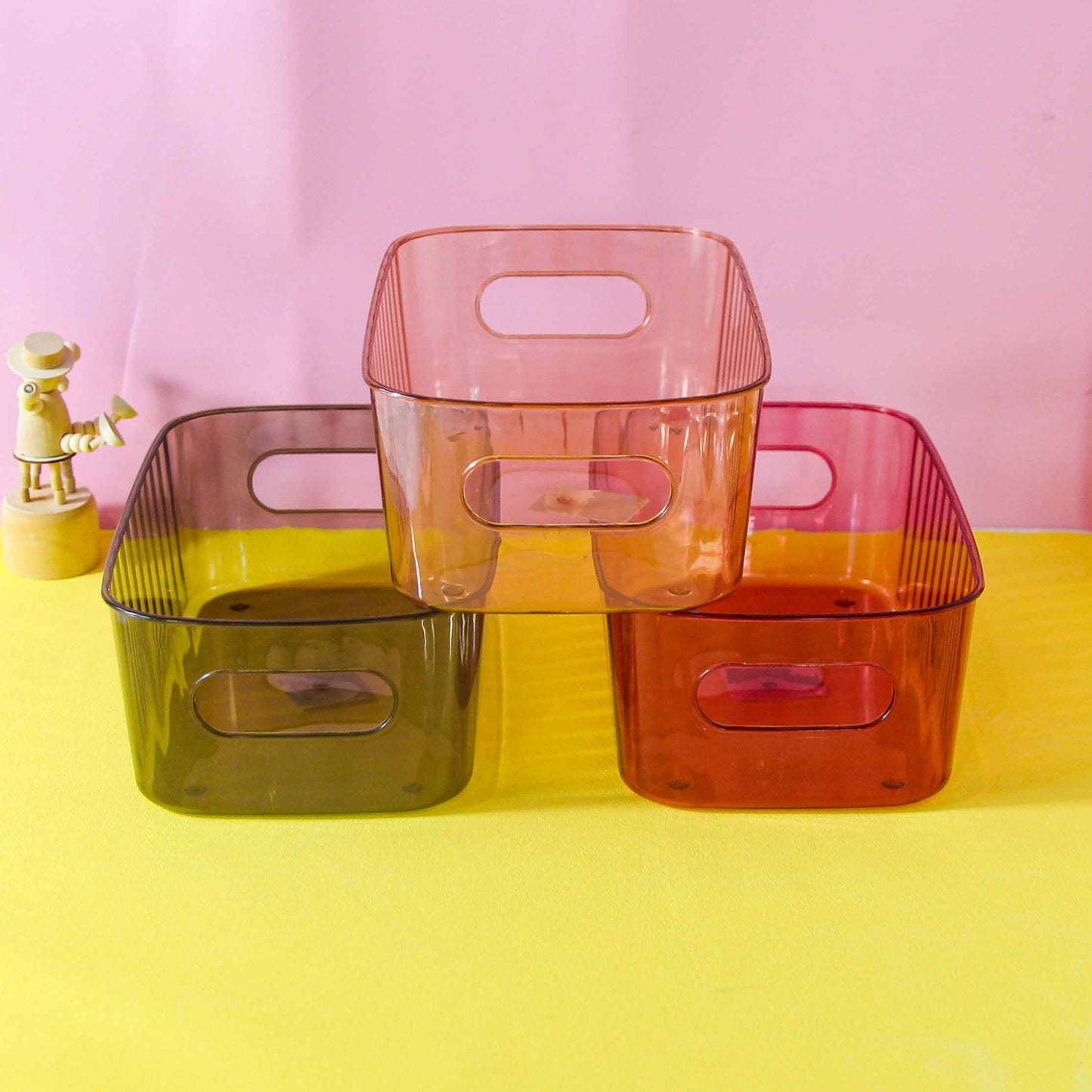 0924 Square Transparent Storage Basket M.13