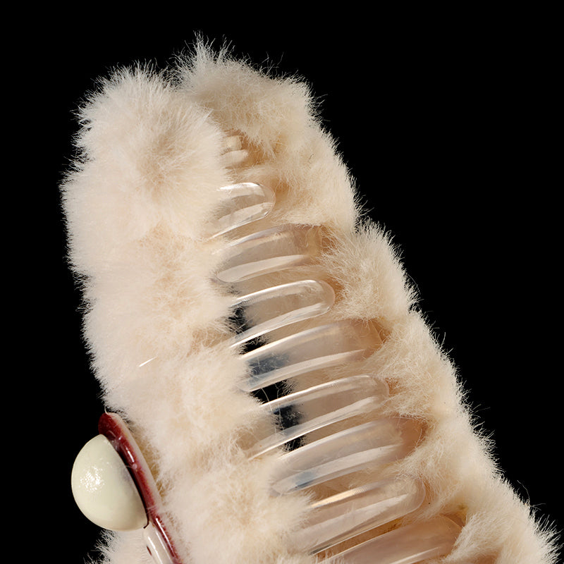 M42 5.12 Inch Large Hair Claw with Funny Resin Accessory & Furry Texture