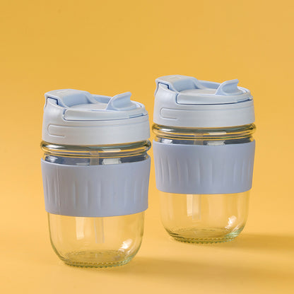 Feifan Dual-Drinking Glass Cup with Straw (500ml) M.17