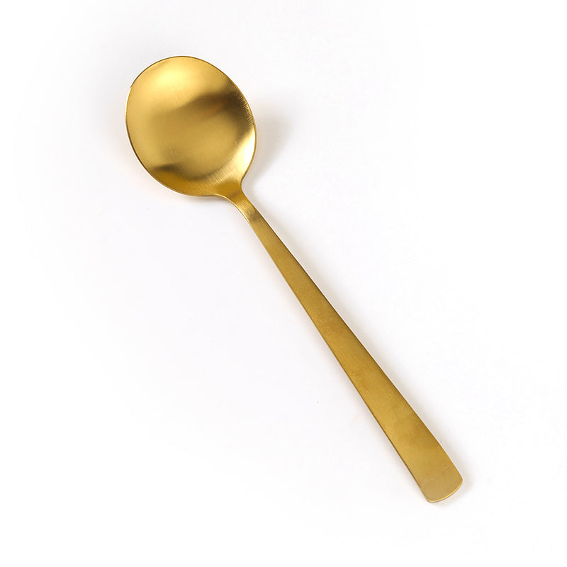 Gold-Plated Yalue Curved-Handle No.1 Round Spoon M.66