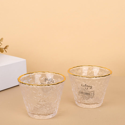 LIFINE Model JY Gold-Rimmed Ice Dew Glass Cup (Tea Ceremony Cup) M.17
