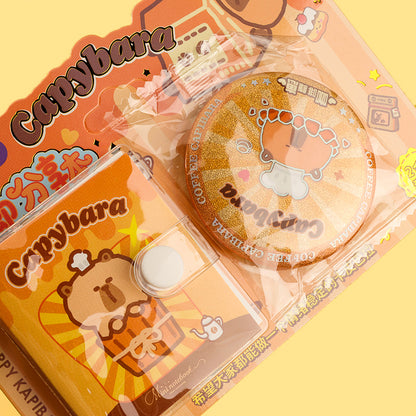 XX-7021 Capybara Badge Notebook Set with Hidden Badge 2-in-1 Storage & Record 14*18cm M.81