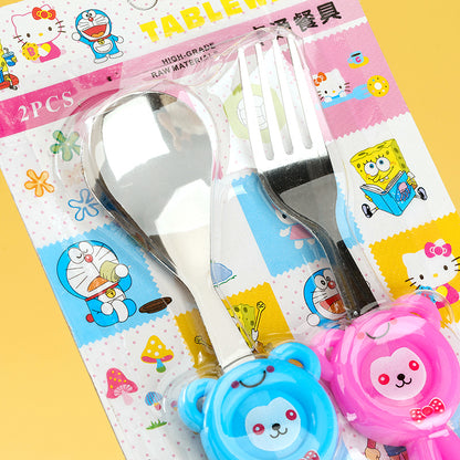 9001-2 Cartoon Spoon & Fork 2-Piece Set M.66