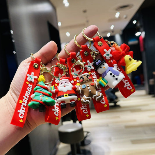 Christmas Keychain Exquisite Couple Bag Charm & Ornament Car Key Ring Small Gift for Company & Mall Events M.72