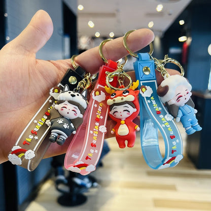 Wholesale Cartoon Twelve - Zodiac Car Keychains for Girls, Cute Little Snake Doll Bag Charms & Key Rings as Small Gifts M.72