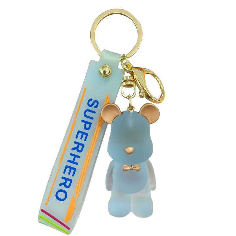 Cute Cartoon Violent Bear Keychains Crystal Bear Pendants Couple-Friendly Car Key Rings & Bag Charms for Men and Women (Wholesale) M.72