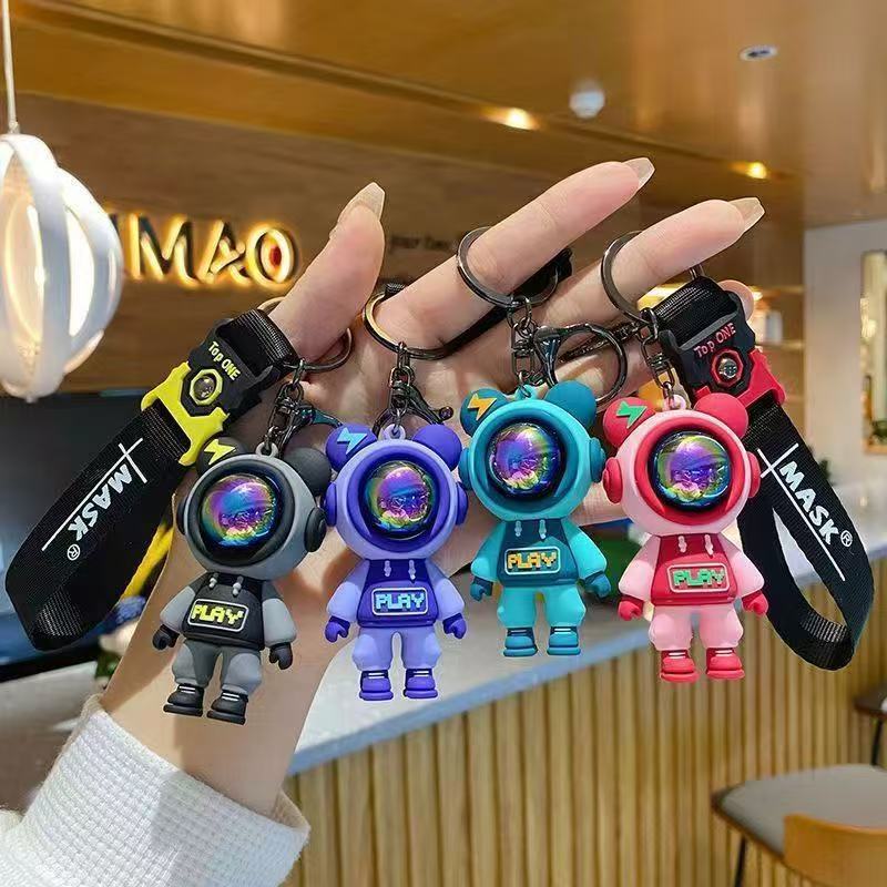 Lightning Bear Keychains Cute Internet-Famous Plush Dolls Couple Gifts for Men and Women Schoolbag & Car Key Charms M.72