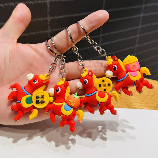 Wholesale of 2026 Year of the Horse Mascot Keychains Festive Lucky Horse Doll Charms New Year & New Year's Day Event Traffic-Driving Gifts M.72