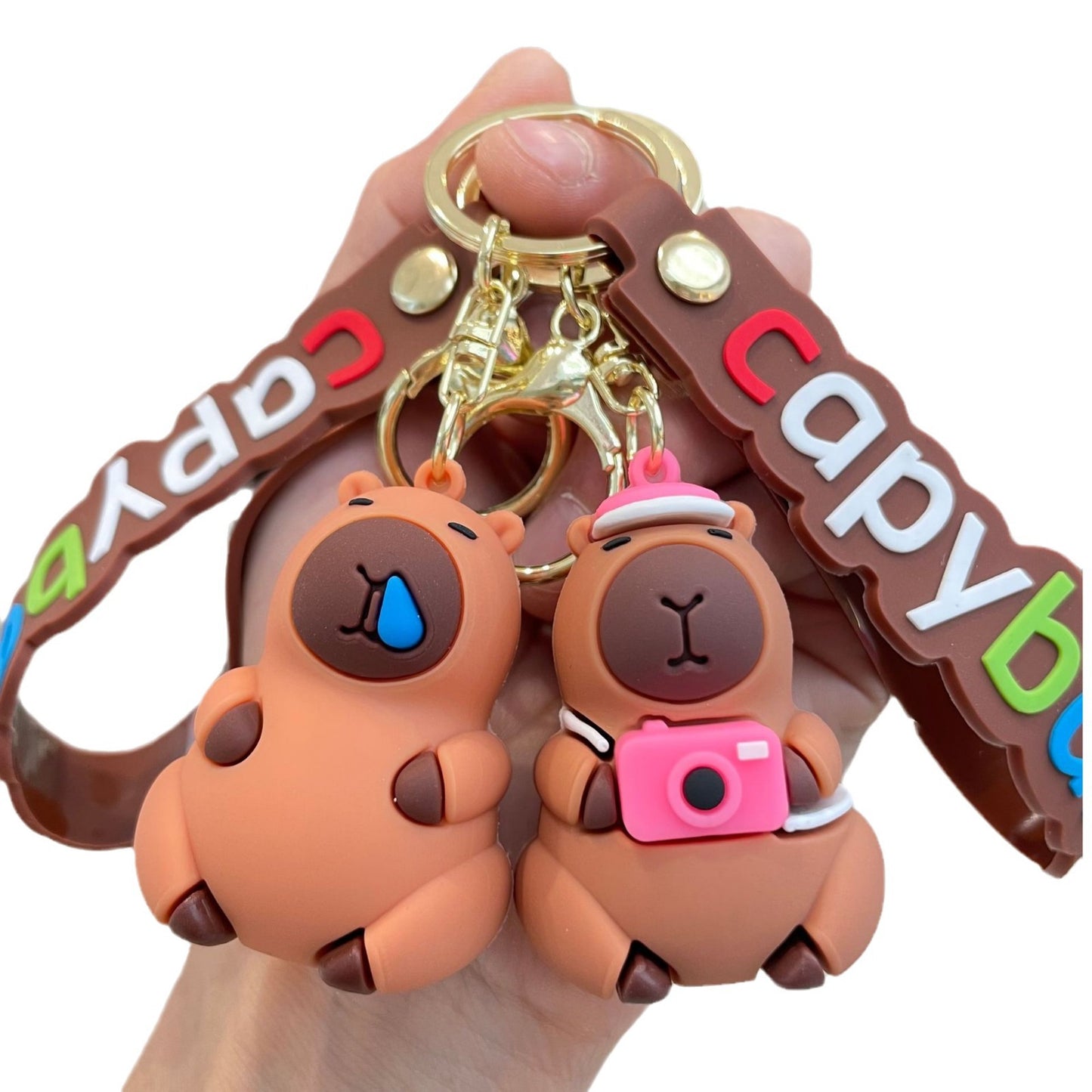 Cute Capybara Keychains Bag Charms Viral Capybara Figurine Key Rings Claw Machine Supplies (Wholesale) M.72
