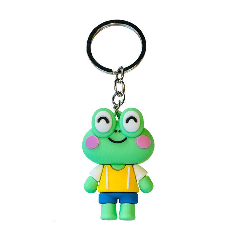Wholesale of Cartoon Big-Eyed Frog Keychains Schoolbag Charms Car Key Rings Kindergarten Children's Prizes & Small Gifts M.72