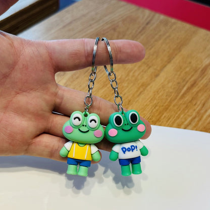 Wholesale of Cartoon Big-Eyed Frog Keychains Schoolbag Charms Car Key Rings Kindergarten Children's Prizes & Small Gifts M.72