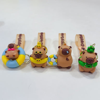 Cute Capybara Keychains Internet-Famous Capybara Pendants Couple-Friendly Bag & Car Charms Claw Machine Small Accessories M.72
