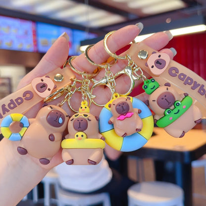 Cute Capybara Keychains Internet-Famous Capybara Pendants Couple-Friendly Bag & Car Charms Claw Machine Small Accessories M.72