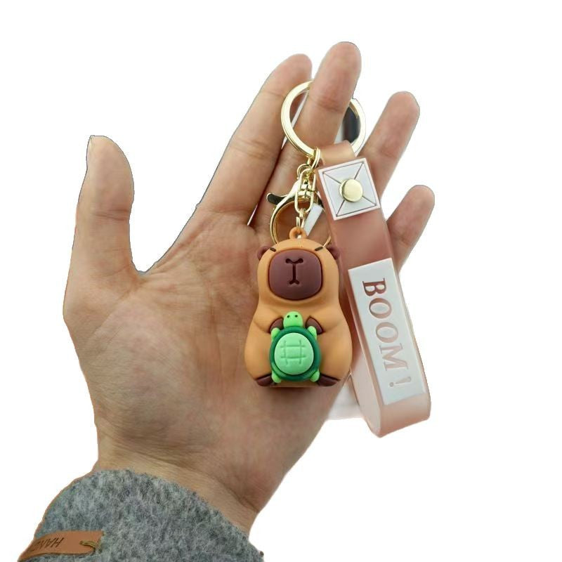 Cute Viral Capybara Keychains Cartoon Capybara Figurine Pendants Couple-Friendly Bag Ornaments Car Key Chains M.72