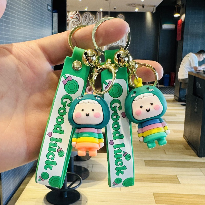 Cute Dinosaur Baby Keychain, 3D Plush Doll Bag Charm Car Keychain, Small Gift for New Year's Day Event M.72