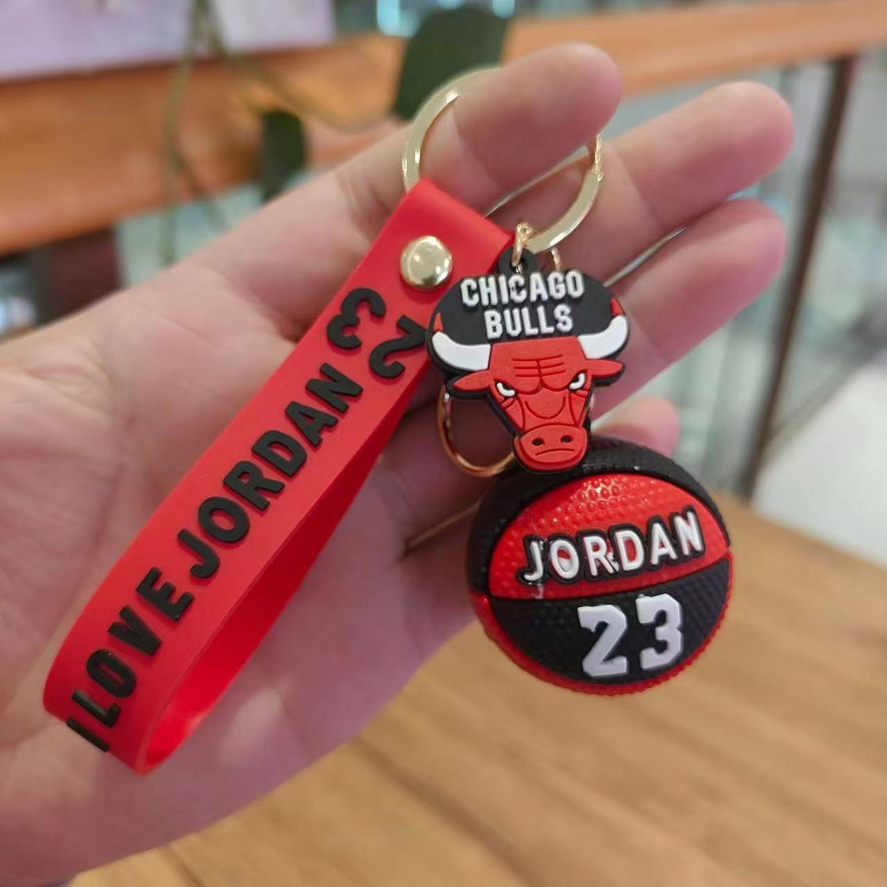 Wholesale of Creative 3D Basketball Keychains Replica Star-Player-Style Cartoon Pendants Car Key Rings Schoolbag Charms M.72