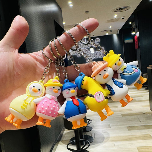 Wholesale of Cute Little Yellow Duck Keychains 3D Doll Schoolbag Charms Car Key Rings & Pendants Activity Small Gifts M.72