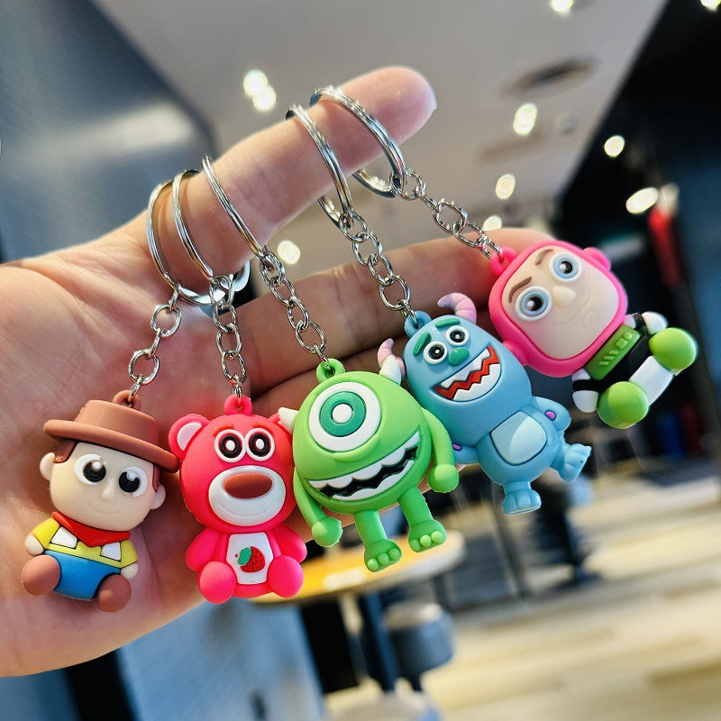 Wholesale of Cartoon Keychains 3D Plush Doll Schoolbag Pendants and Car Key Rings Small Gifts for Mall and Amusement Park Events M.72