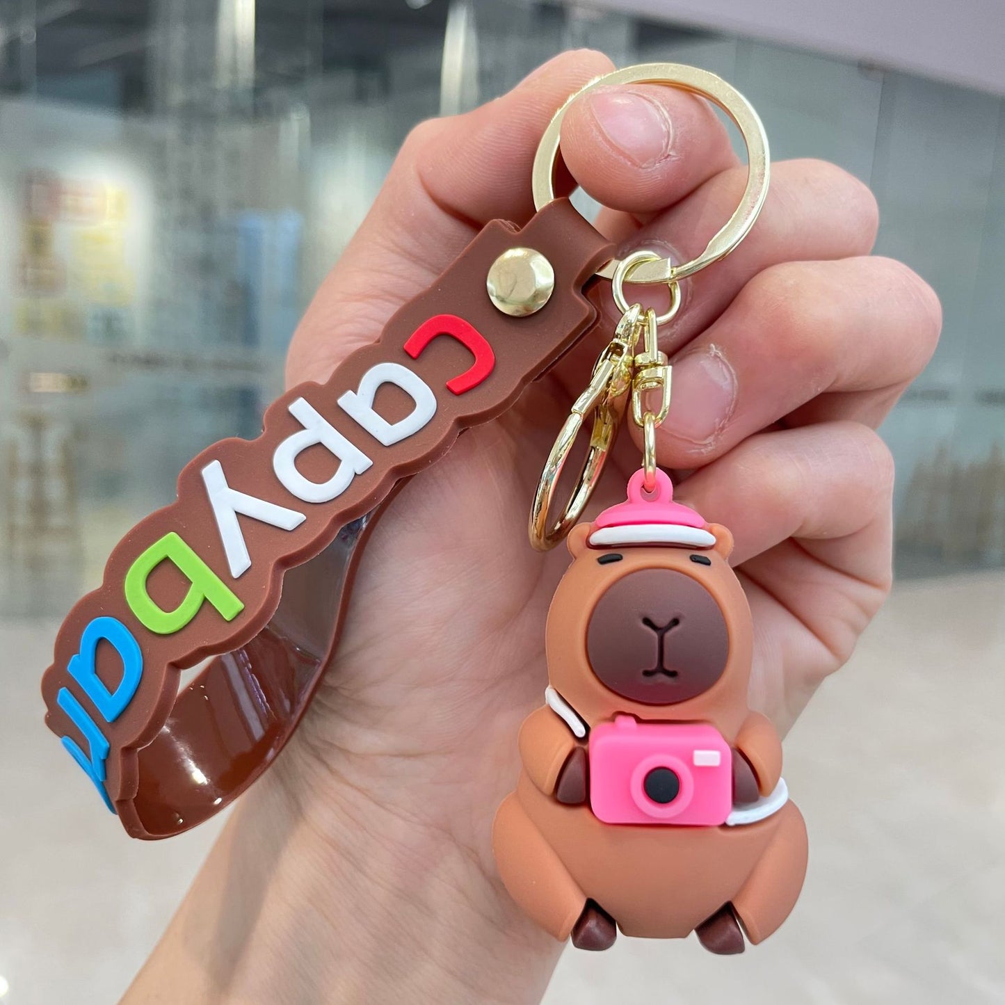 Cute Capybara Keychains Bag Charms Viral Capybara Figurine Key Rings Claw Machine Supplies (Wholesale) M.72