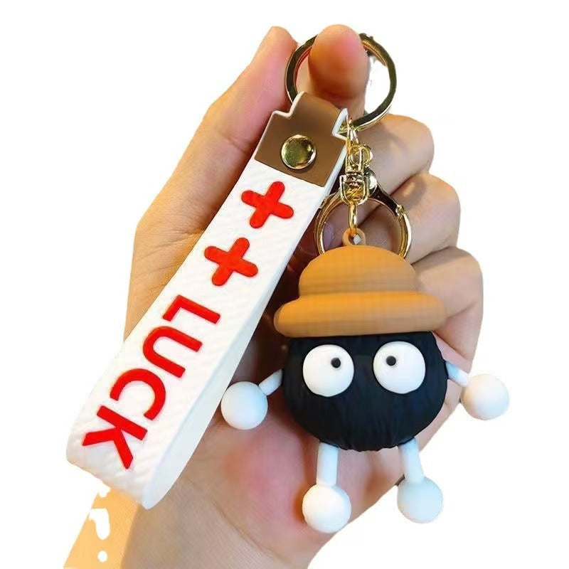 Wholesale of Cute Cartoon Long-Legged Little Coal Ball Keychains Car Key Rings Schoolbag Charms for Boys & Girls Couple Small Gifts M.72