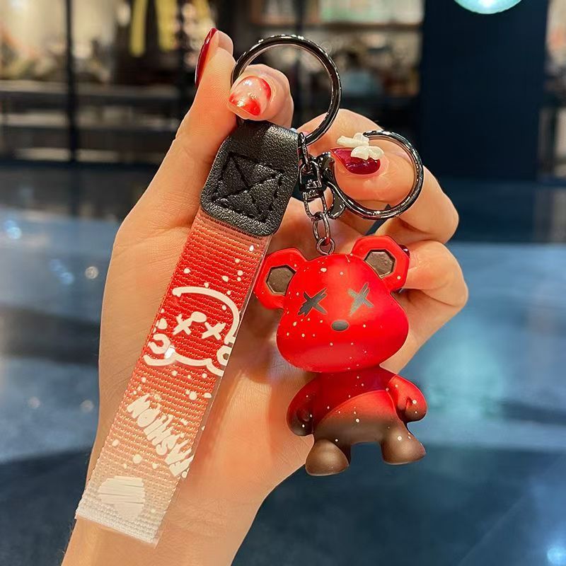 Wholesale of Cartoon Starry Sky Chameleon Violent Bear Keychains Pendants Car Key Rings Backpack Charms for Men & Women Fashion Accessories M.72