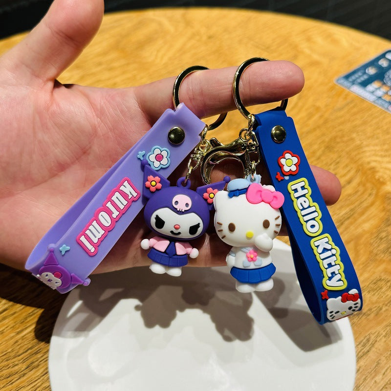 Wholesale of Cartoon Keychains 3D PVC Soft Gel Doll Bag Ornaments Car Key Rings Small Event Gifts M.72