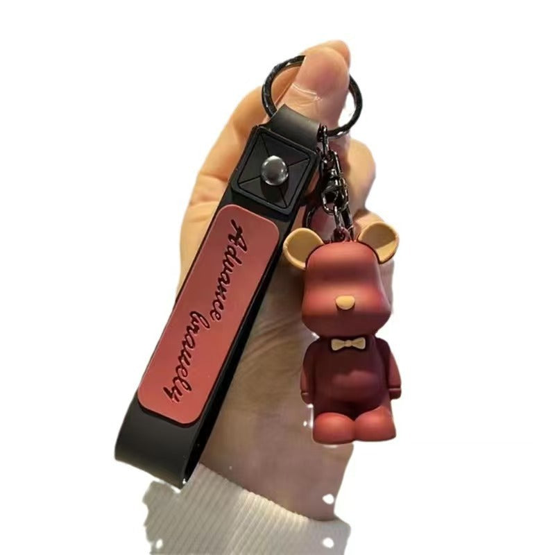 Creative Nordic-Style Violent Bear & Bow-Tie Bear Keychains Car Key Pendants Couple-Friendly Bag Accessories for Men & Women Small Ornaments M.72