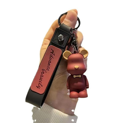 Creative Nordic-Style Violent Bear & Bow-Tie Bear Keychains Car Key Pendants Couple-Friendly Bag Accessories for Men & Women Small Ornaments M.72