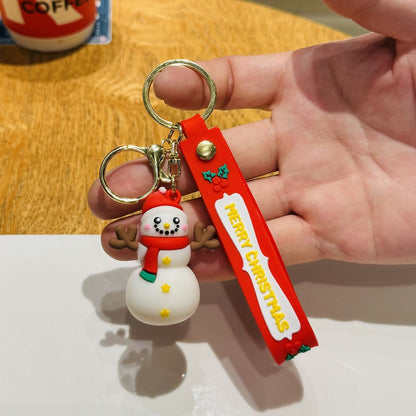 Christmas Keychain PVC Soft Gel Doll Bag Charm Car Key Ring Small Gift for Christmas & Christmas Eve Events M.72