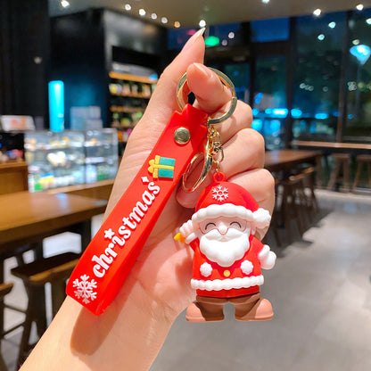 Wholesale of Cross-Border Santa Claus Keychains Cute Cartoon Snowman Figurine Pendants Schoolbag Gifts for Students M.72