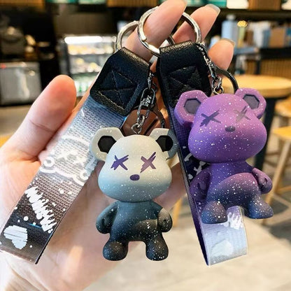 Wholesale of Cartoon Starry Sky Chameleon Violent Bear Keychains Pendants Car Key Rings Backpack Charms for Men & Women Fashion Accessories M.72