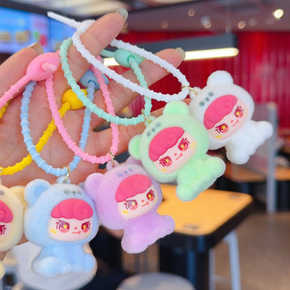Cute Flocked Keychains Exquisite Ornaments Desktop Decorations Claw Machine Small Gifts and Pendants M.72