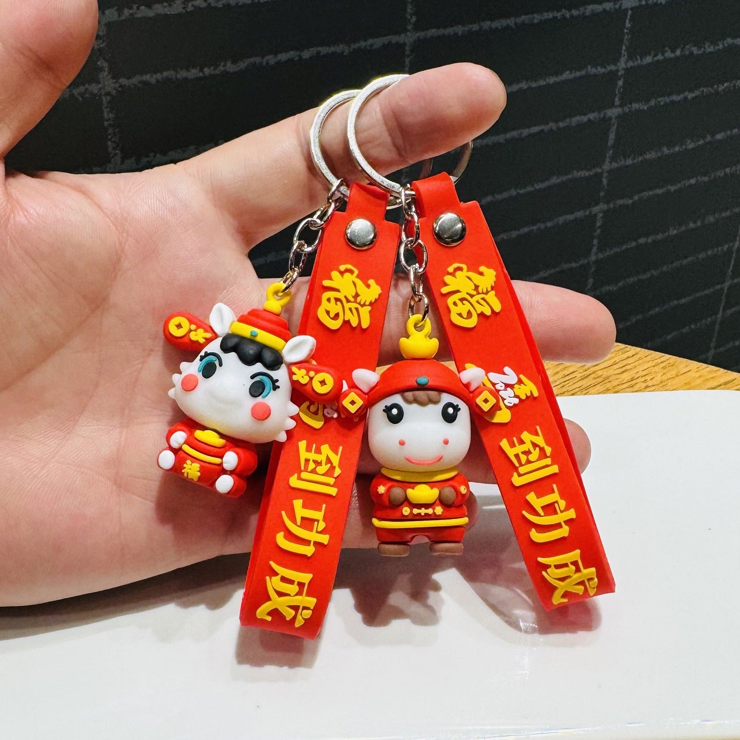 2026 New-Style Year of the Horse Plush Charm Keychain Festive Lucky Horse Wealth-Attracting Car Key Ring Small Event Gift M.72