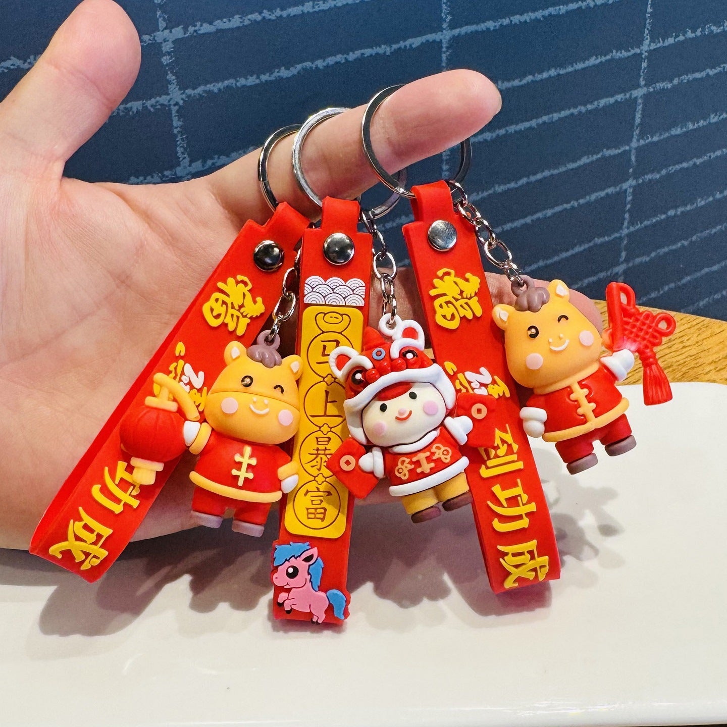New Style Year of the Horse Mascot Keychain New Year Fortune Horse Doll Bag Charm & Pendant Gift for New Year's Day and Chinese New Year M.72