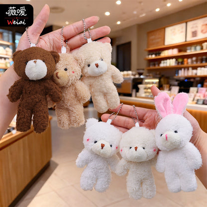 Soft & Cute Blush Big-Head Bear Teddy Bear & Conjoined Bear Charms Bouquet Accessories Mini Bear Pendants Gift Items (Wholesale) M.72