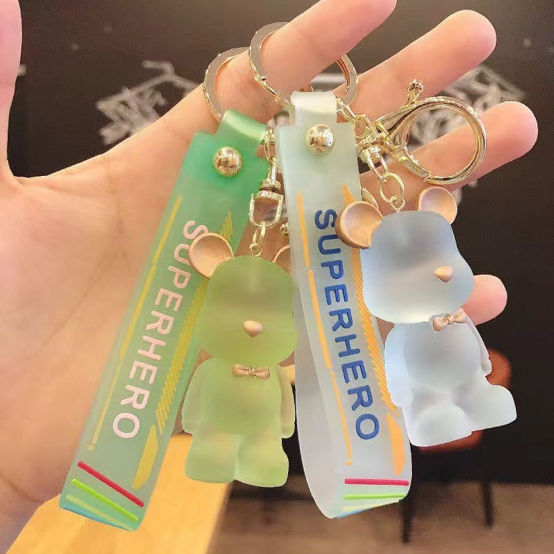 Cute Cartoon Violent Bear Keychains Crystal Bear Pendants Couple-Friendly Car Key Rings & Bag Charms for Men and Women (Wholesale) M.72