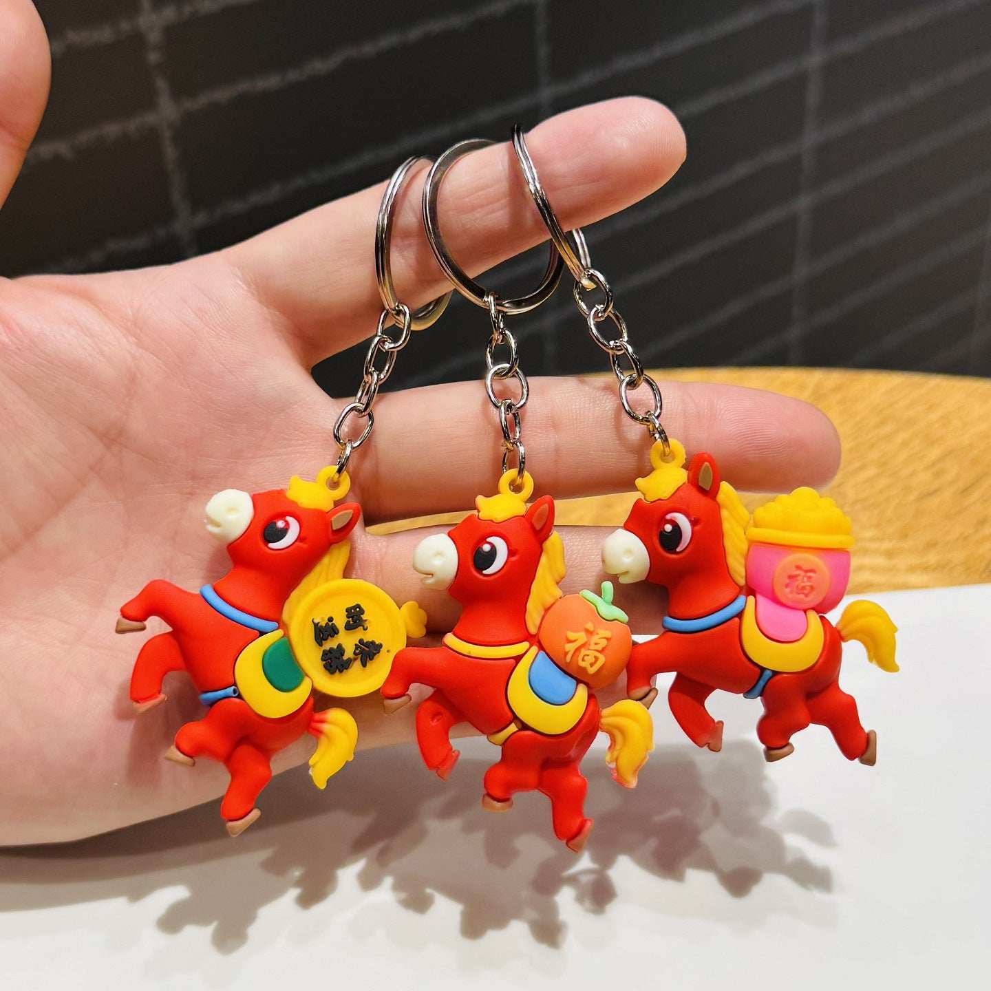 Wholesale of 2026 Year of the Horse Mascot Keychains Festive Lucky Horse Doll Charms New Year & New Year's Day Event Traffic-Driving Gifts M.72