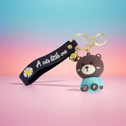 Wholesale of Cartoon Brown Bear Keychains Internet-Famous Bear Pendants Couple-Friendly Bag & Car Charms Stall Small Gifts M.72