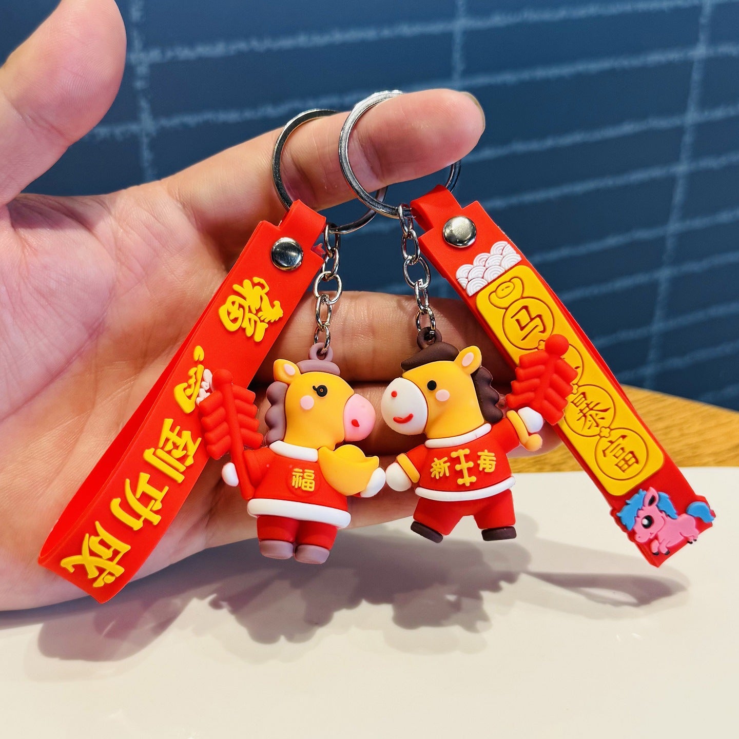 New Style Year of the Horse Mascot Keychain New Year Fortune Horse Doll Bag Charm & Pendant Gift for New Year's Day and Chinese New Year M.72