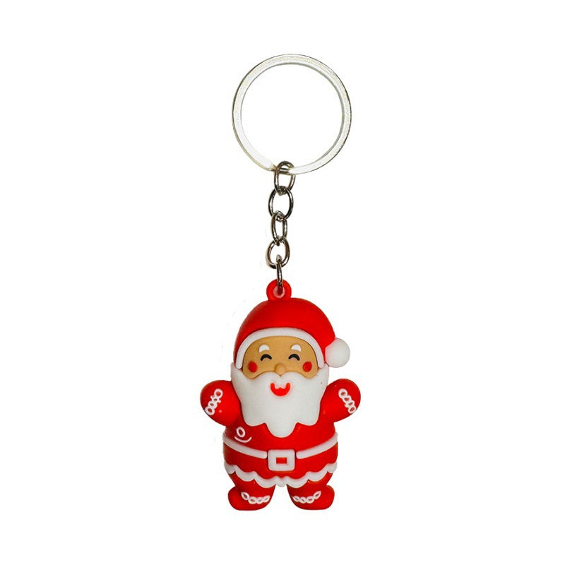 Creative Cartoon Santa Claus Keychain 3D Doll Bag Charm Small Christmas Gift for Kindergarten Children M.72