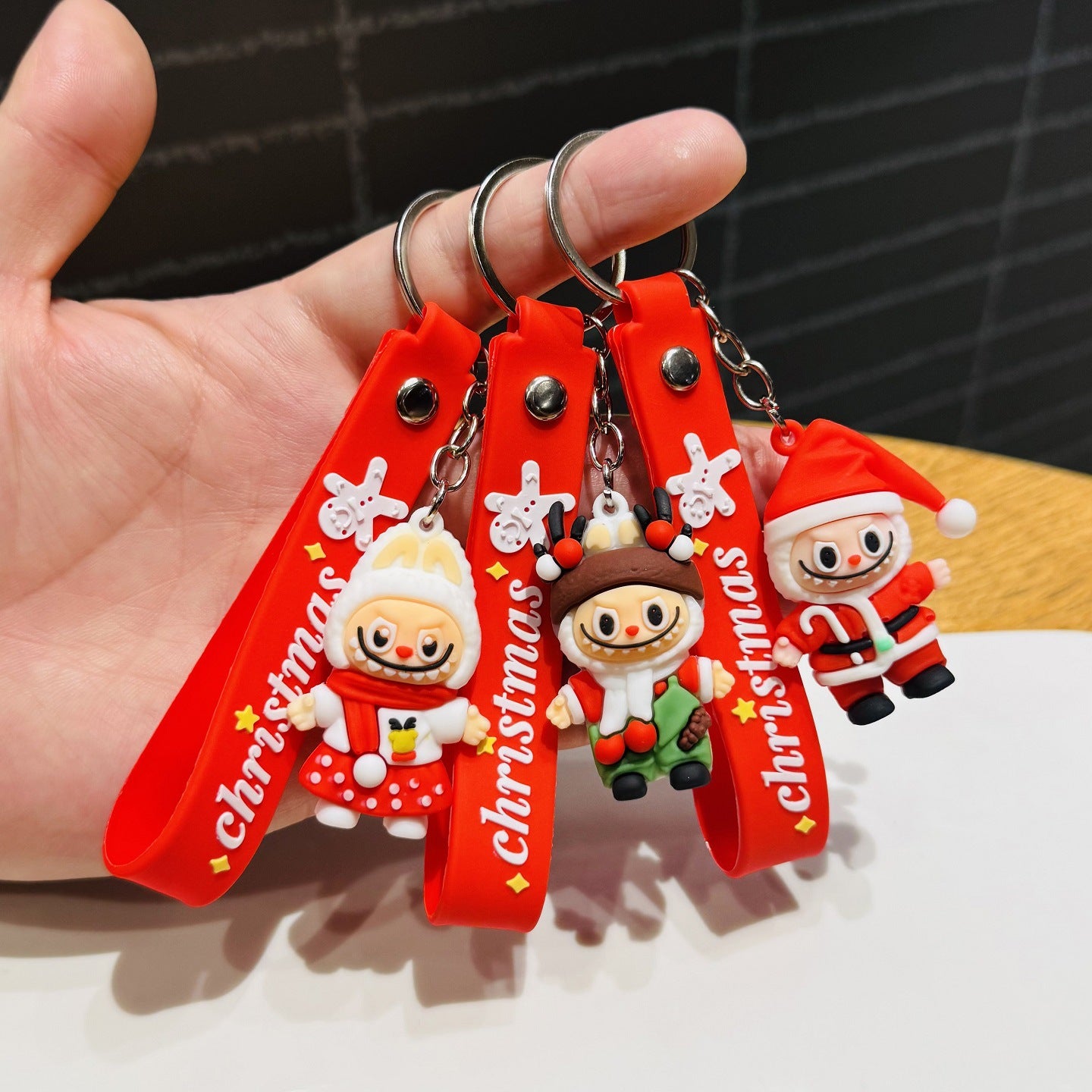 Wholesale of Christmas Keychains, 3D Little Sheep Doll Bag Charms Promotion Gifts for Christmas Eve Events M.72