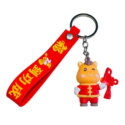 New Style Year of the Horse Mascot Keychain New Year Fortune Horse Doll Bag Charm & Pendant Gift for New Year's Day and Chinese New Year M.72