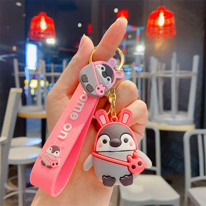 Cute Penguin Keychains Lucky Cat Cube Pendants Couple-Friendly Bag & Car Charms Claw Machine Small Accessories M.72