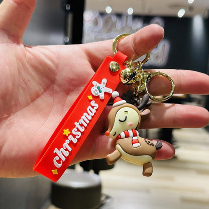 Christmas Keychain & Bag Charm Couple Car Key Ring Small Gift for Company/Mall Christmas Events & Kids M.72