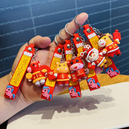 New Style Year of the Horse Mascot Keychain New Year Fortune Horse Doll Bag Charm & Pendant Gift for New Year's Day and Chinese New Year M.72