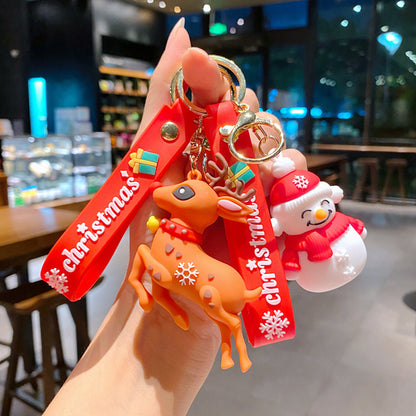 Wholesale of Cross-Border Santa Claus Keychains Cute Cartoon Snowman Figurine Pendants Schoolbag Gifts for Students M.72