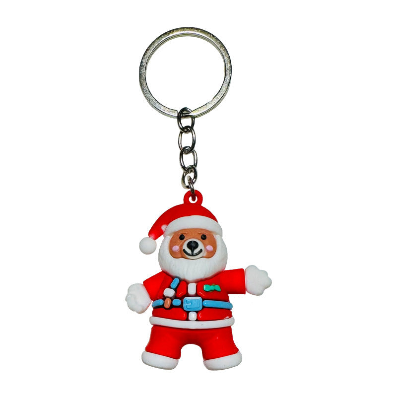 Christmas Keychains Cartoon Bear Bag Charms Small Gifts for Christmas Events Kindergarten Children's Prizes & Mall Promotions M.72