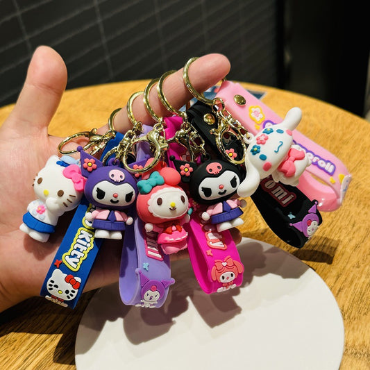 Wholesale of Cartoon Keychains 3D PVC Soft Gel Doll Bag Ornaments Car Key Rings Small Event Gifts M.72