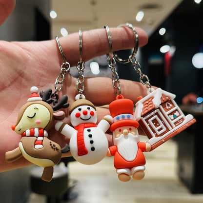 Creative Cartoon Santa Claus Keychain 3D Doll Bag Charm Small Christmas Gift for Kindergarten Children M.72